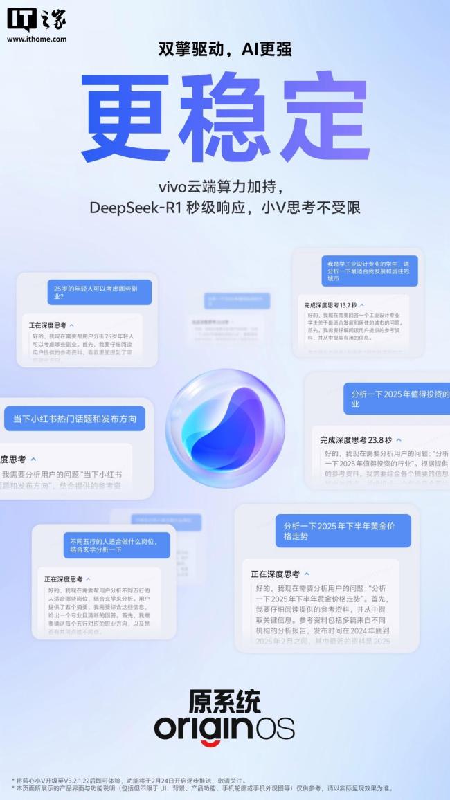 vivo正式上线满血版DeepSeek-R1 AI体验再升级