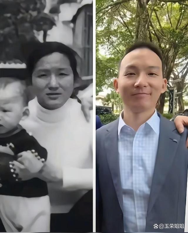 谢浩男母亲晒与孩子合照