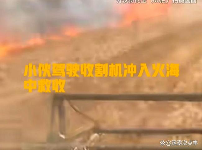 男子开着收割机冲进起火麦田抢收 新时代青年的责任担当