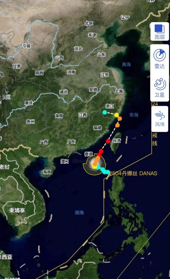 台风丹娜丝到哪儿了 路径突变或将登陆闽浙