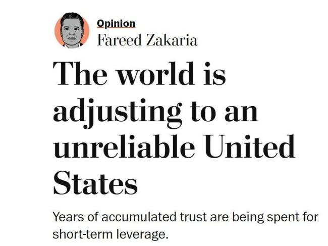 美媒：美正退回到保护主义和民族主义