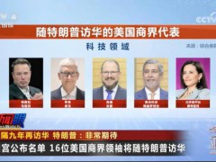 美国16位商业巨头与特朗普一同访华 涵盖多领域知名企业