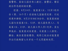 外孙幼儿园摔倒 女子抓咬老师被拘 冲突致轻微伤